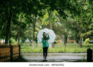 Girl 6 Years Old Spring Rain