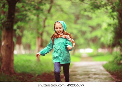 Girl 6 Years Old Spring Rain