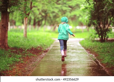 Girl 6 Years Old Spring Rain