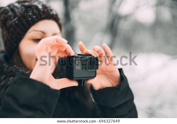 Girl with Action\
Camera