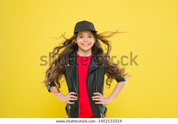 Girl Adorable Kid Long Wavy Hair Royalty Free Stock Image