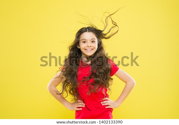 Girl Adorable Kid Long Wavy Hair Stock Photo Edit Now 1402133390
