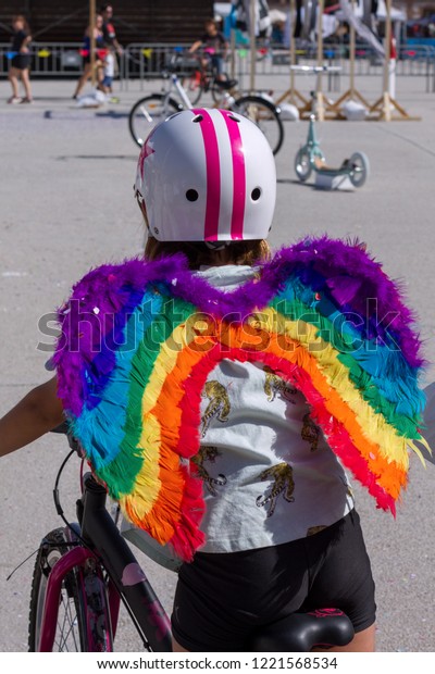 rainbow bike helmet