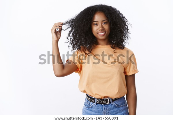 Girl Asking How Take Care Curly Stock Photo Edit Now 1437650891