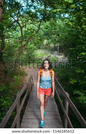 Similar – Image, Stock Photo wooden bridge Trip Freedom