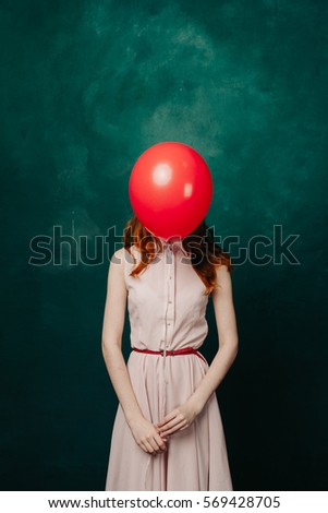 Similar – Young teenage girl blowing pink bubble gum