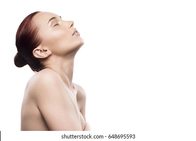 girl beauty portrait isolated on a white background. - Shutterstock ID 648695593