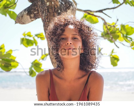 Girl in bikini beach Costa Rica