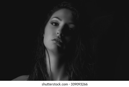 Girl Black Background Stock Photo 339093266 | Shutterstock