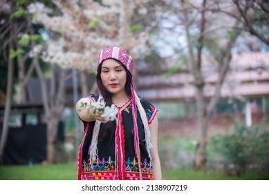 Girl In Black Fashion Dress Karen People, Thailand