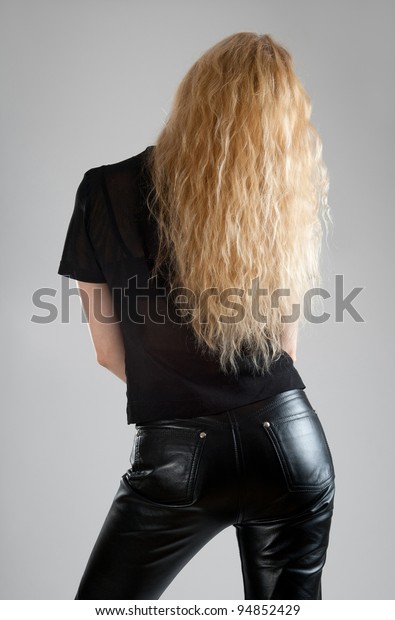 leather girl pants