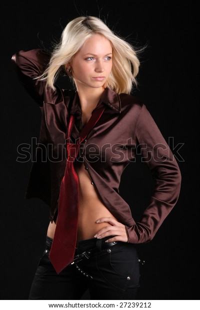 Girl Blonde Hair Naked Stomach Stock Photo Edit Now 27239212