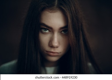 Girl Blue Eyes Long Hair Stock Photo 448919230 | Shutterstock