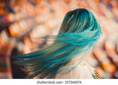 girl with blue hair