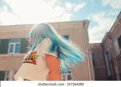 Girl With Blue Hair