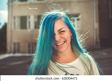 Girl With Blue Hair