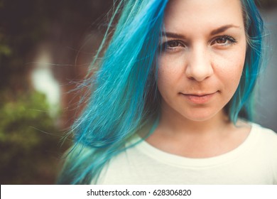 Girl With Blue Hair