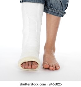 Girl With A Broken Leg (white Background))