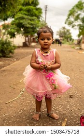 Girl Child Posing For The Camera  Marathwada Region Satara District Of Maharashtra State India
Clicked On 6 July 2018