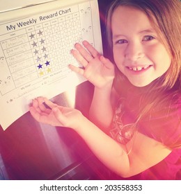 Girl With Chore Chart - Instagram Effect