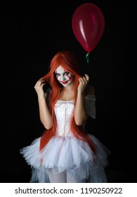 Girl In Clown Costume