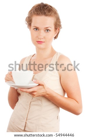 girl with cup of tea/coffee