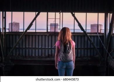 Girl In A Derelict Room