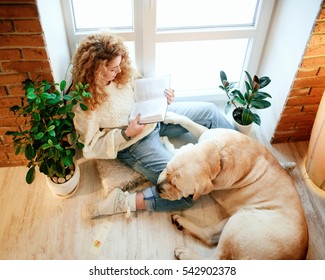 The Girl With A Dog In The Cozy House