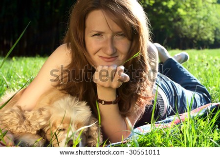 Similar – Image, Stock Photo lying Cocker Spaniel Portrait