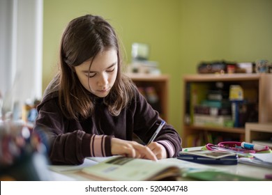 Girl doing homework 