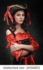 A girl dressed as a pirate.