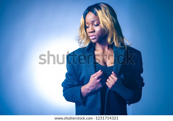 Girl Dyed Hair African American Model Stock Photo Edit Now