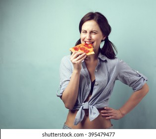 Girl Eating Pizza
