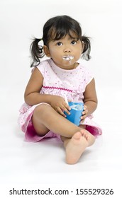 girl eating yogurt