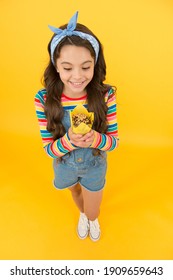 Girl Enjoy Favorite Sugary Treats, Appetite Concept.