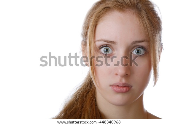 Girl Eyes Bulging Surprise On White Stock Photo 448340968 | Shutterstock