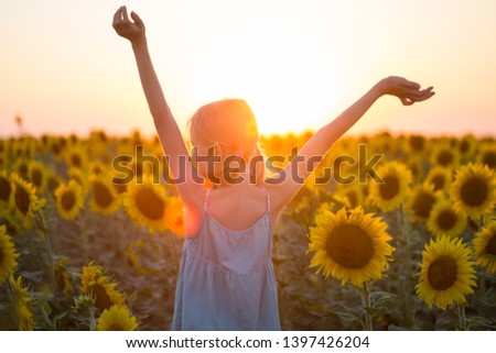 Similar – Image, Stock Photo Sunny woman with sunflower