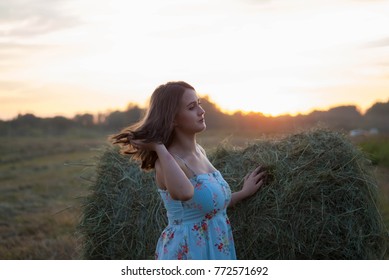 Girl in a field at sunset - Shutterstock ID 772571692