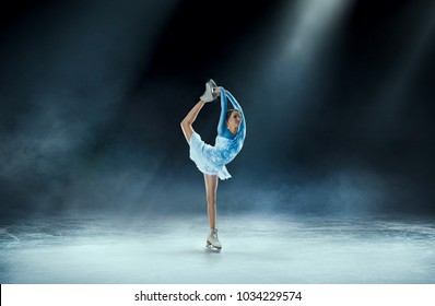 Girl Figure Skating At Ice Arena