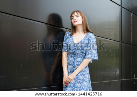 Similar – Image, Stock Photo Young girl posing outdoor