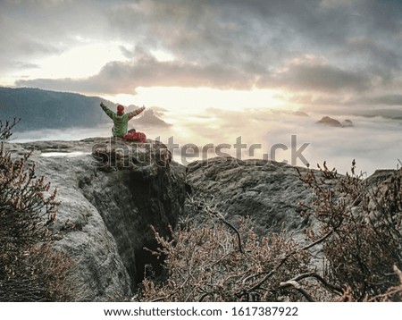 Similar – Image, Stock Photo Midnight sunbath by the fjord