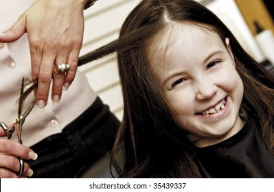 Girl Getting Hair Cut