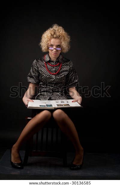 Girl Glasses Book Stock Photo (Edit Now) 30136585