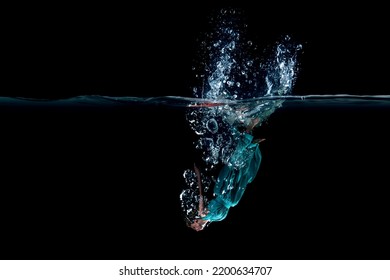 Girl In Green Dress Under Water