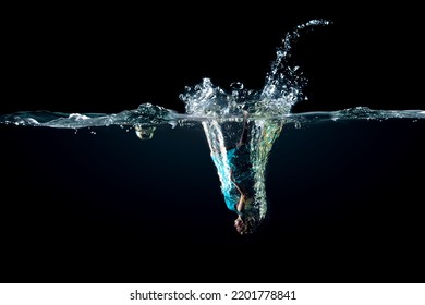 Girl In Green Dress Under Water