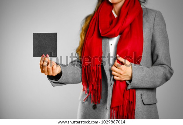 red and gray scarf