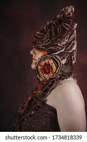 girl in a hat on a dark background - Shutterstock ID 1734818339