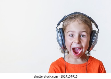 Girl In The Headphones Listens Her Favorite Song