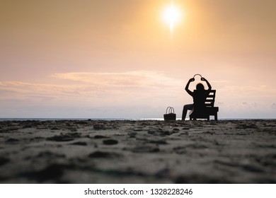 Girl Sitting On A Sun Lounger Images Stock Photos Vectors