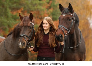 A Girl And Her Horses, Gotland Sweden.